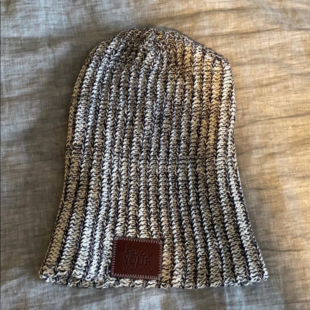 Love Your Melon black speckled beanie